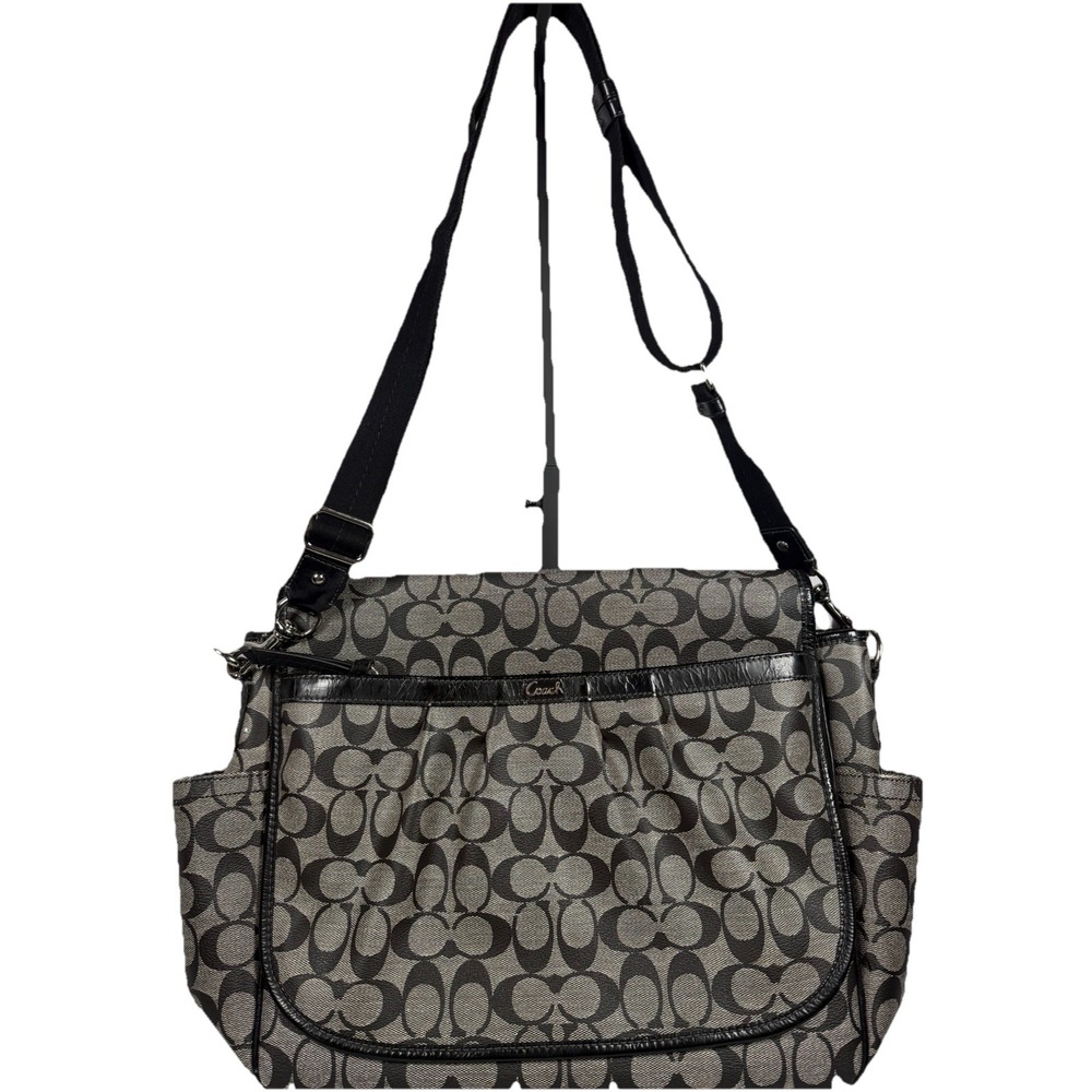 Coach Ashley Signature‎ Coated Canvas Flap Closure Messenger Diaper Shoulder Bag - Picture 2 of 16